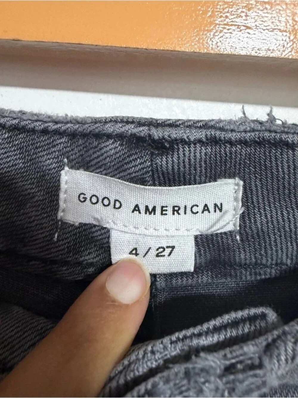 Good American Good Classic Raw Hem Cropped Straight Jeans Gray Size 4/27